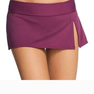 Bleu Rod Beattie Skirted Hipster Bikini Bottoms - Cherry Wine Size 10